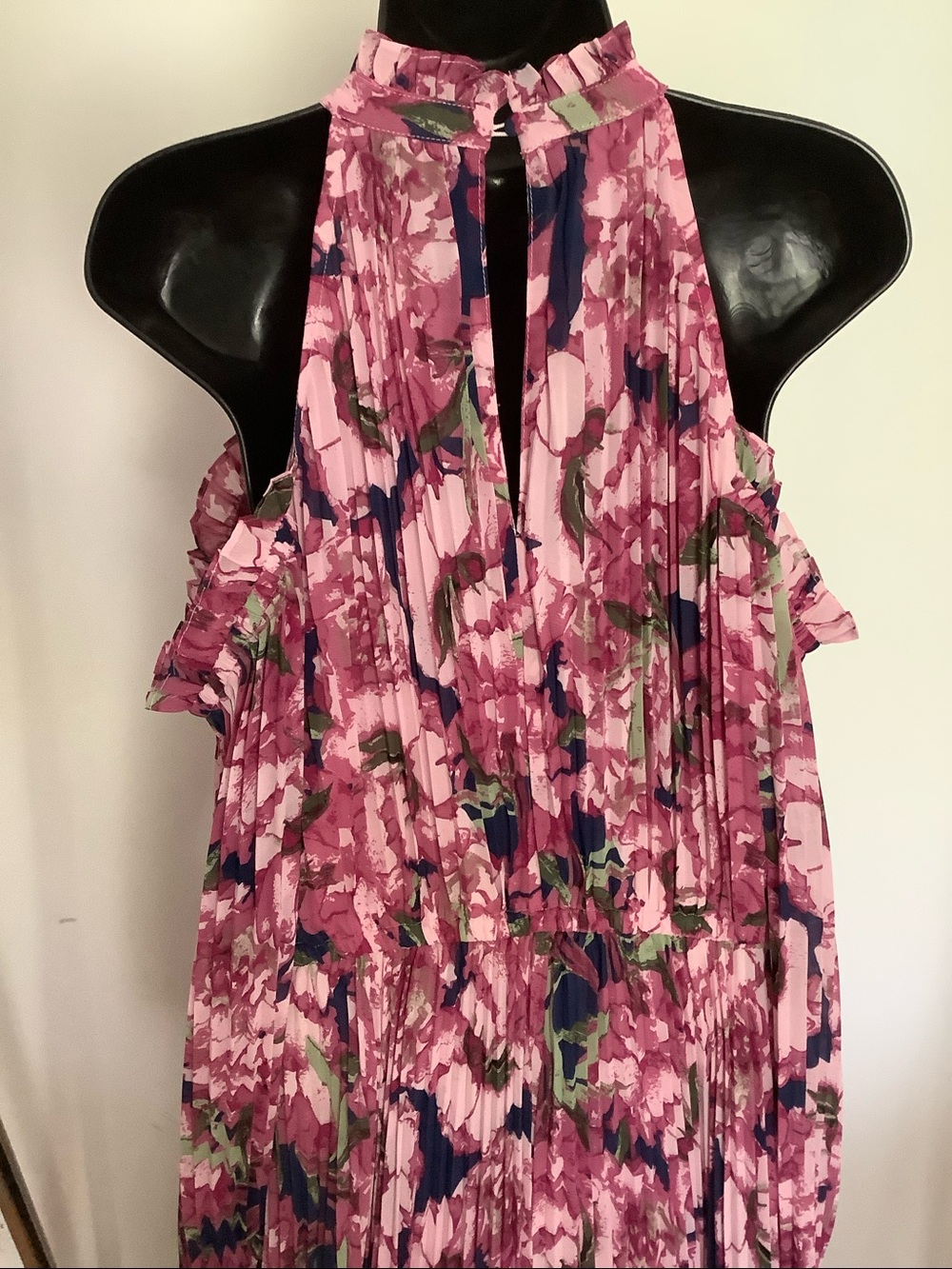 petal and pup Hilary cold shoulder purple floral maxi dress, Large - Picture 9 of 13